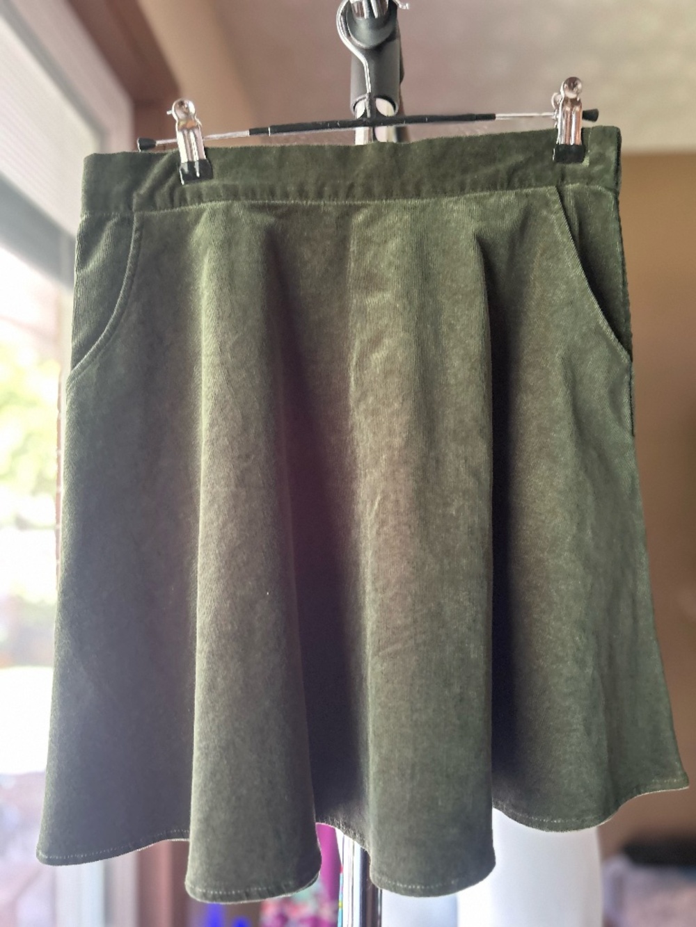Modcloth green corduroy skirt Medium